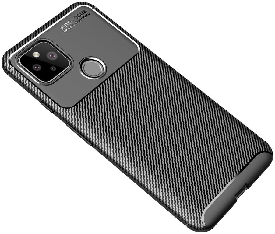 Google Pixel 5 Hoesje Geborsteld Carbon Zwart afbeelding 2