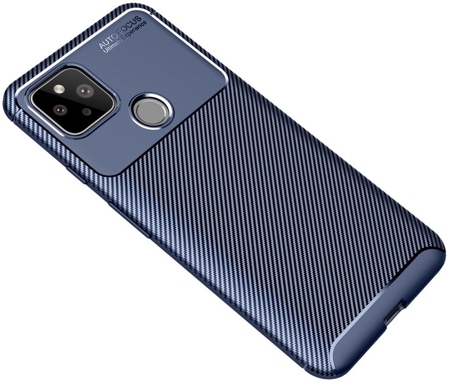 Google Pixel 5 Hoesje Geborsteld Carbon Blauw afbeelding 3