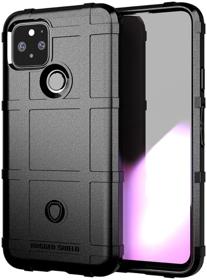 Google Pixel 5 Hoesje Shock Proof Rugged Shield Zwart afbeelding 1