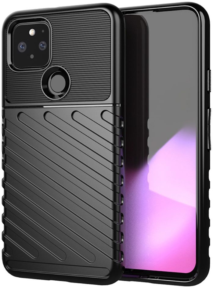 Google Pixel 5 Twill Thunder Texture Back Cover Zwart afbeelding 1