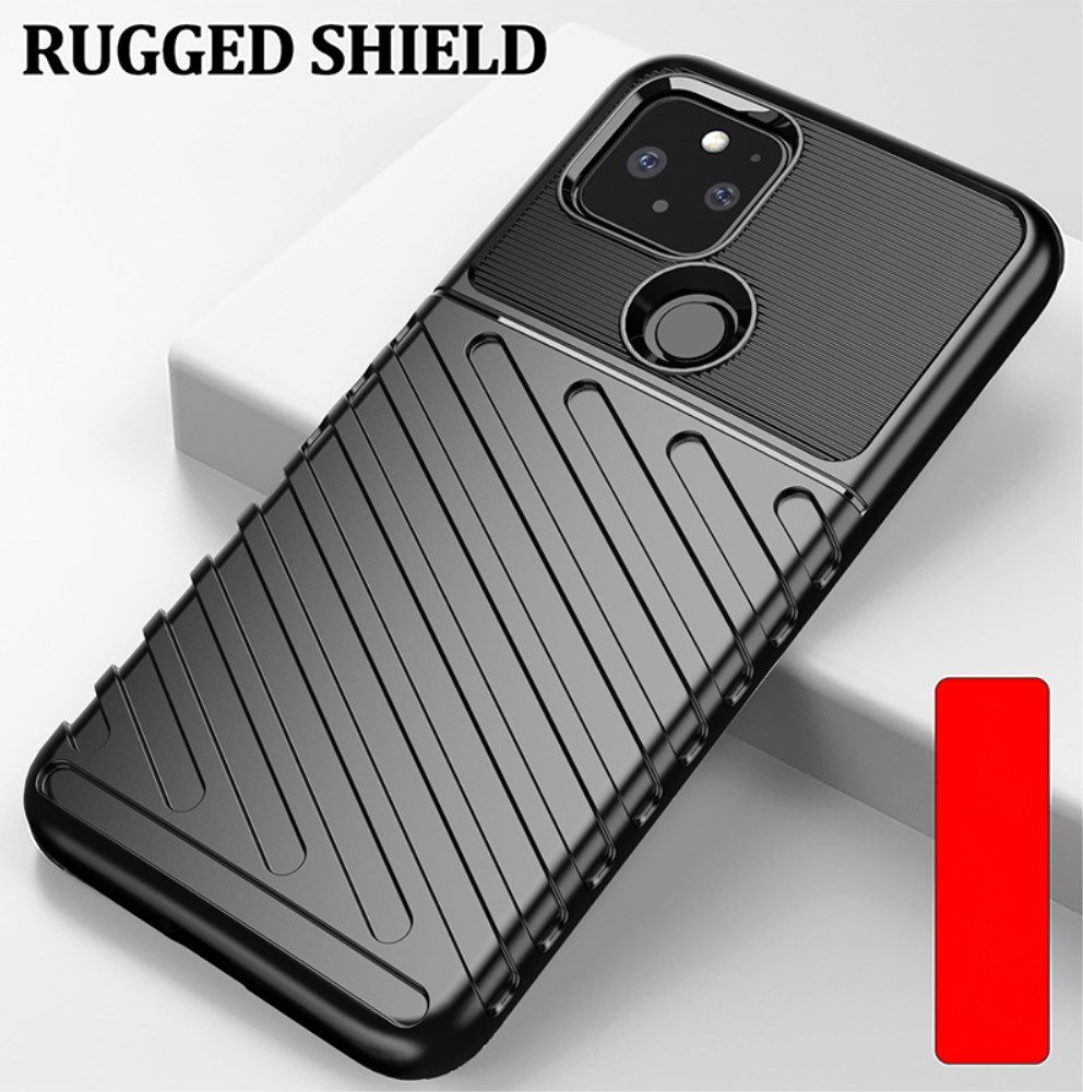 Google Pixel 5 Twill Thunder Texture Back Cover Zwart afbeelding 3