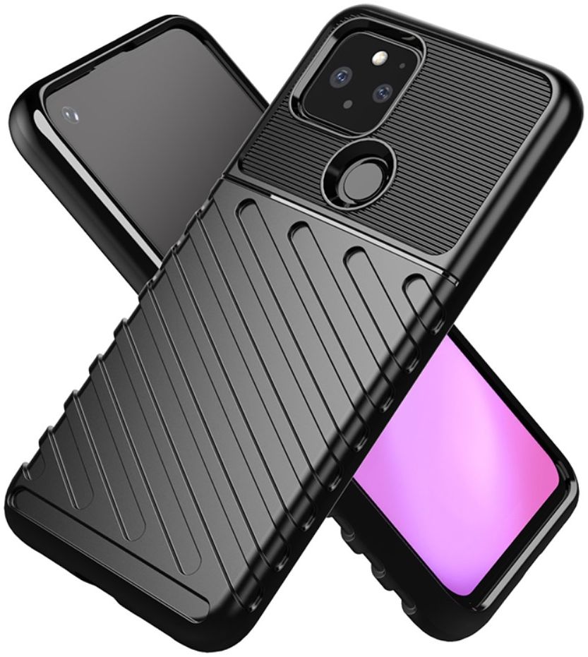 Google Pixel 5 Twill Thunder Texture Back Cover Zwart afbeelding 2