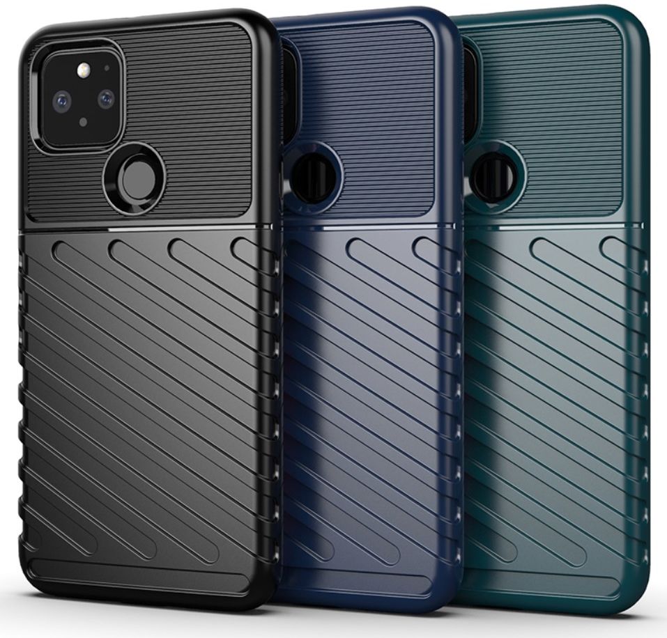 Google Pixel 5 Twill Thunder Texture Back Cover Zwart afbeelding 4