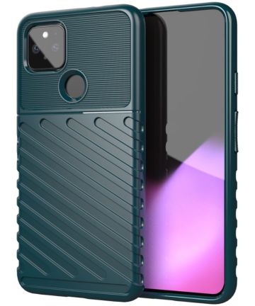 Google Pixel 4A 5G Twill Thunder Texture Back Cover Groen Hoesjes