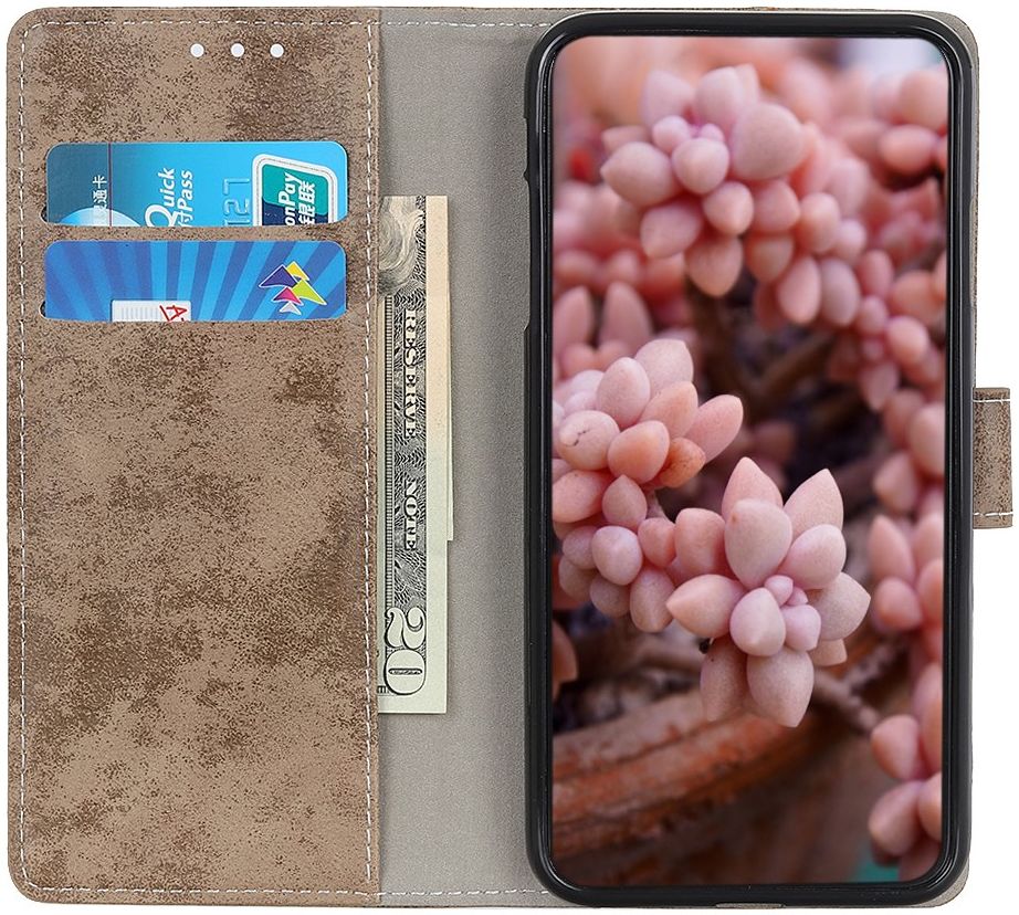 Google Pixel 5 Hoesje Portemonnee Kunstleer Lichtbruin afbeelding 3