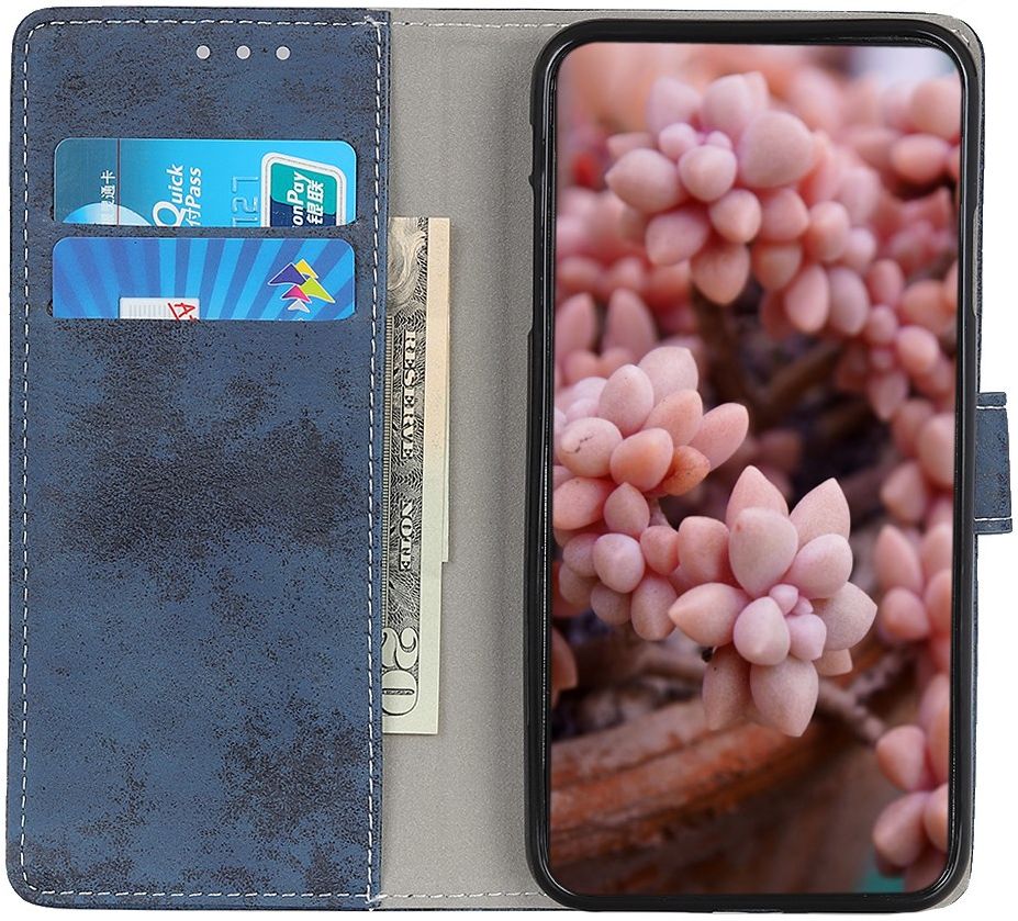 Google Pixel 5 Hoesje Portemonnee Kunstleer Blauw afbeelding 3