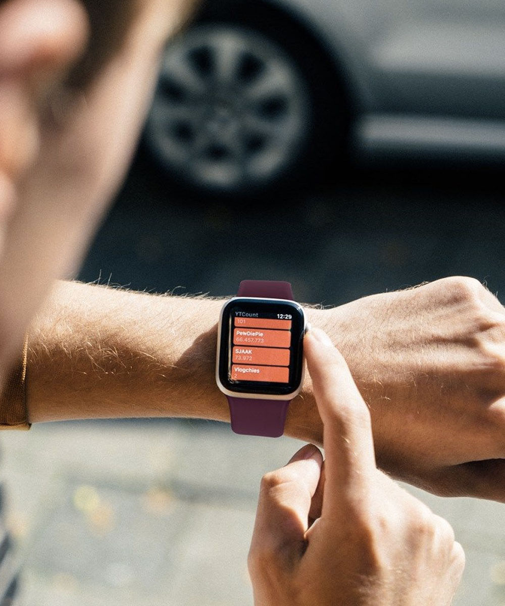 Geschikt voor Apple Watch 41MM / 40MM / 38MM Bandje Solo Loop Paars (Maat: L) afbeelding 4