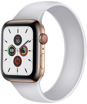 Apple Watch 45MM / 44MM / 42MM Bandje Solo Loop Siliconen Wit (Maat: S) Bandjes