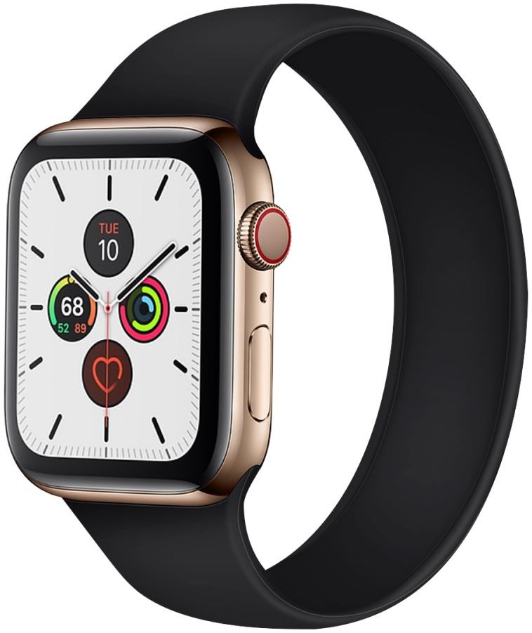Apple Watch 1-9-SE-Ultra Bandje - 49MM/45MM/44MM/42MM - Siliconen Zwart Maat M afbeelding 1
