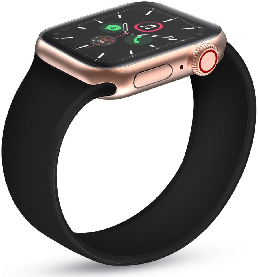 Apple Watch 1-9-SE-Ultra Bandje - 49MM/45MM/44MM/42MM - Siliconen Zwart Maat M afbeelding 3