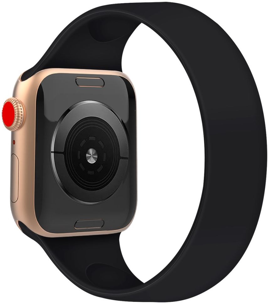 Apple Watch 1-9-SE-Ultra Bandje - 49MM/45MM/44MM/42MM - Siliconen Zwart Maat M afbeelding 2