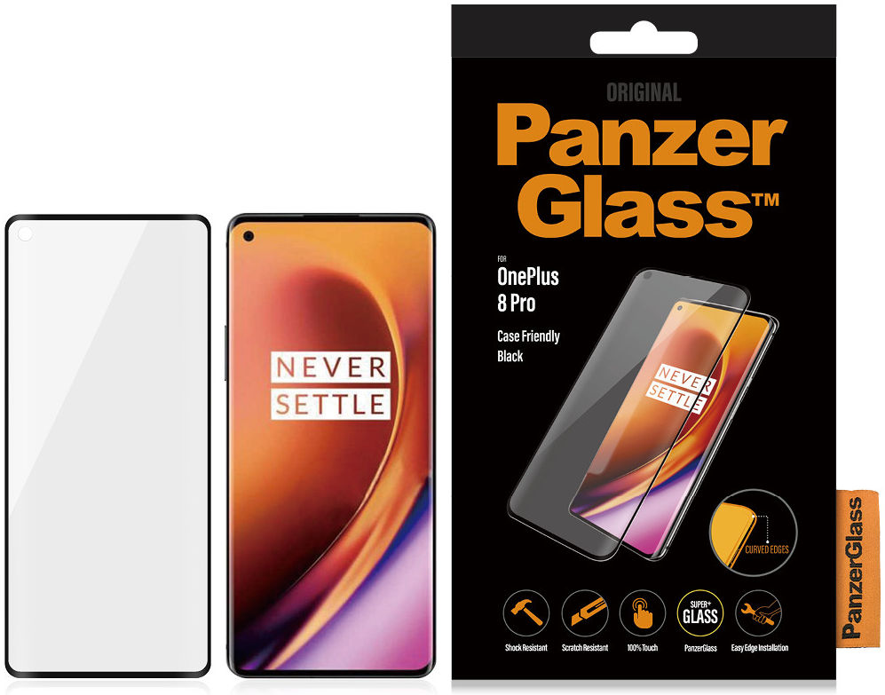 PanzerGlass OnePlus 8 Pro Screenprotector Case Friendly Zwart afbeelding 4