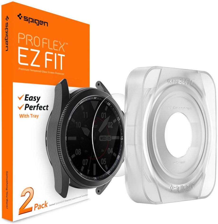 Spigen EZ Fit GLAS.tR SLIM Samsung Galaxy Watch 3 45MM Screenprotector afbeelding 1