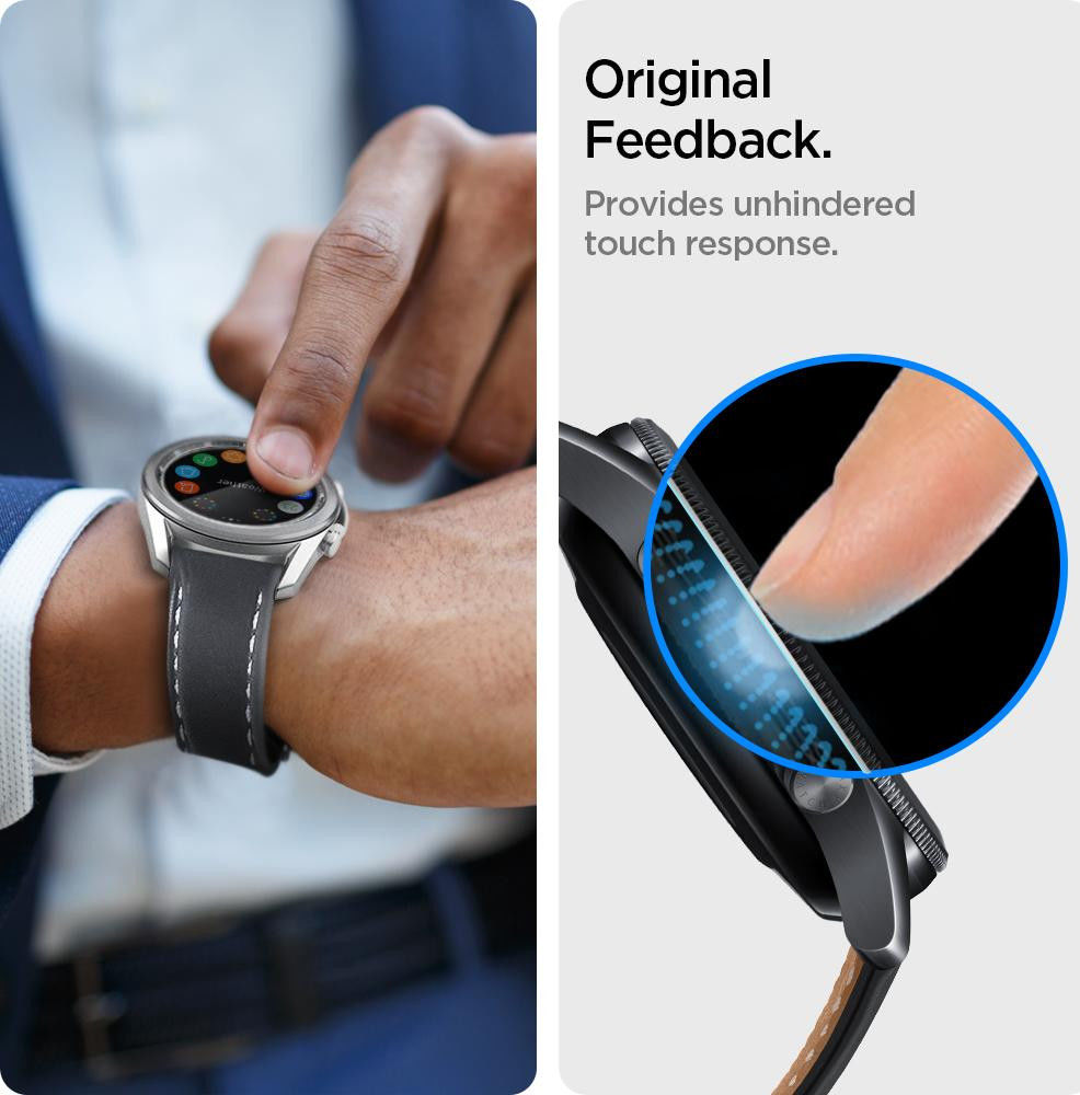 Spigen EZ Fit GLAS.tR SLIM Samsung Galaxy Watch 3 45MM Screenprotector afbeelding 5