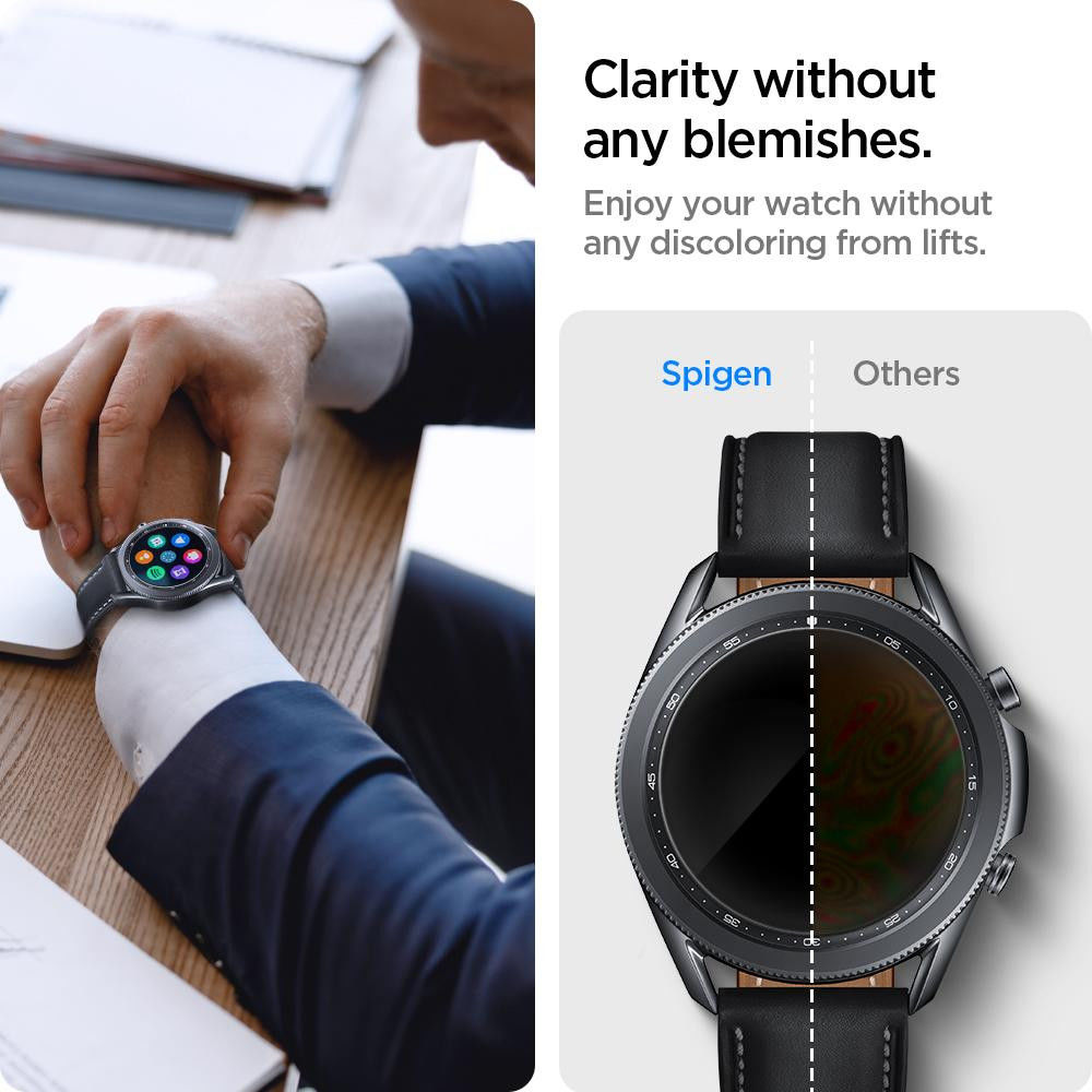 Spigen EZ Fit GLAS.tR SLIM Samsung Galaxy Watch 3 45MM Screenprotector afbeelding 6