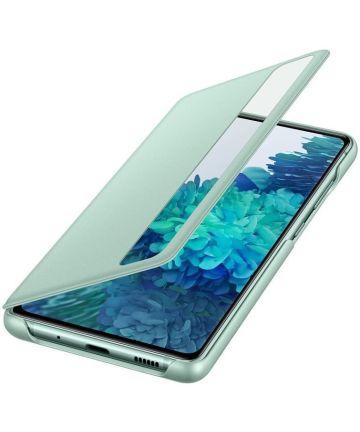 Origineel Samsung Galaxy S20 FE Hoesje Smart Clear View Cover Groen Hoesjes