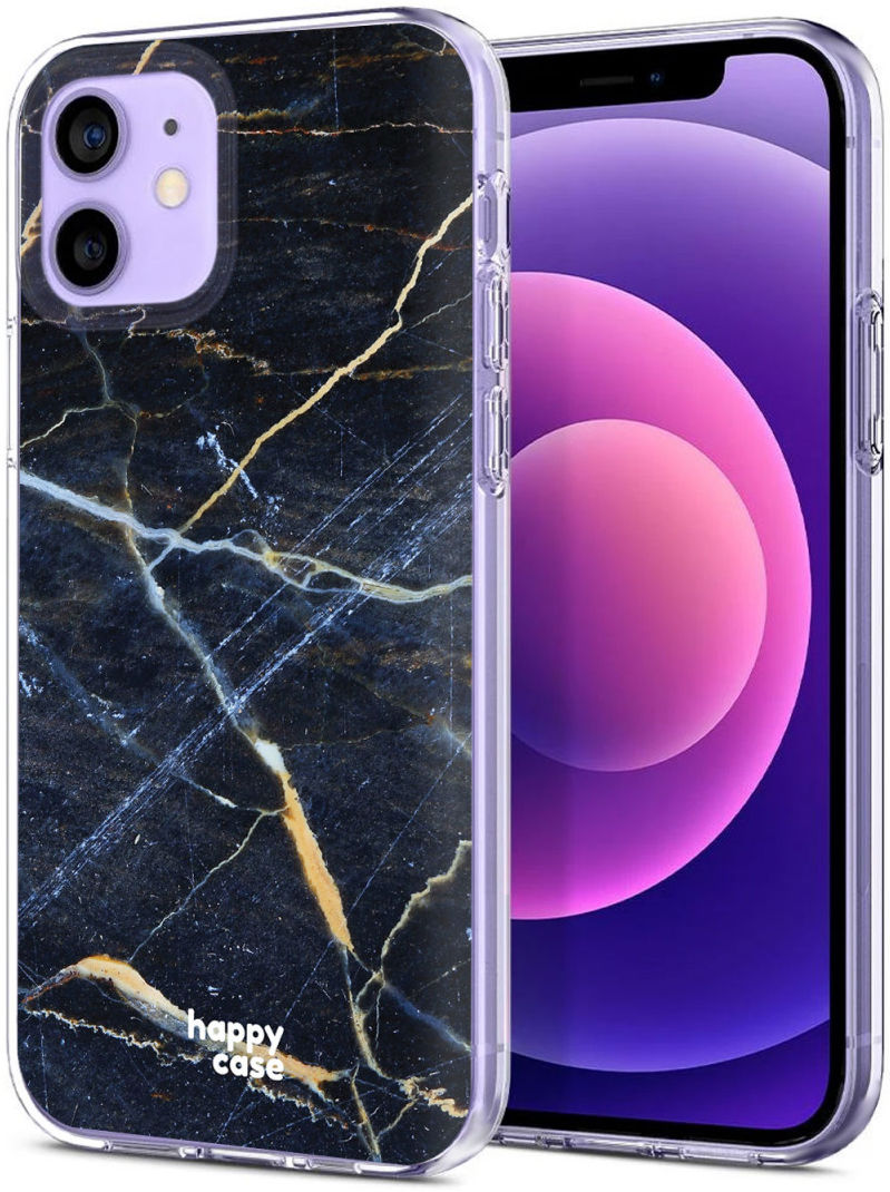 HappyCase Apple iPhone 12 Mini Hoesje Flexibel TPU Donker Marmer Print afbeelding 2