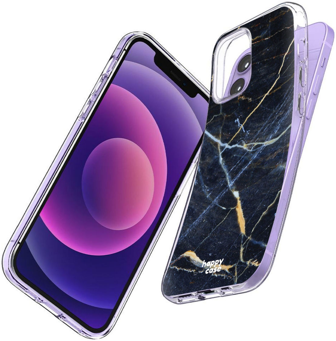 HappyCase Apple iPhone 12 Mini Hoesje Flexibel TPU Donker Marmer Print afbeelding 6