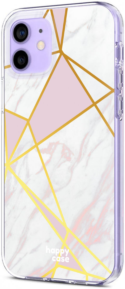 HappyCase Apple iPhone 12 Mini Hoesje Flexibel TPU Roze Marmer Print afbeelding 5