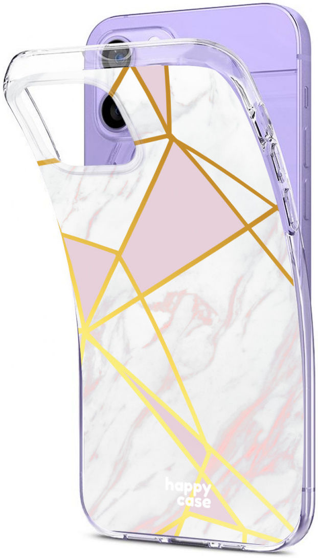 HappyCase Apple iPhone 12 Mini Hoesje Flexibel TPU Roze Marmer Print afbeelding 6
