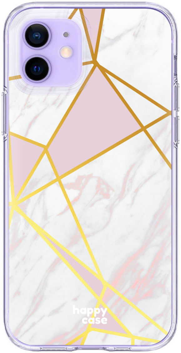 HappyCase Apple iPhone 12 Mini Hoesje Flexibel TPU Roze Marmer Print afbeelding 1