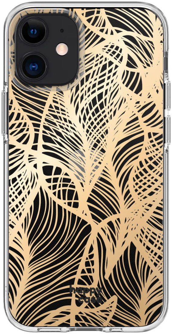 HappyCase Apple iPhone 12 Mini Hoesje Flexibel TPU Golden Leaves Print afbeelding 1
