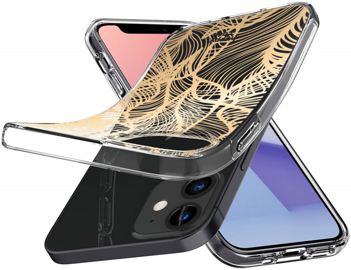 HappyCase Apple iPhone 12 Mini Hoesje Flexibel TPU Golden Leaves Print afbeelding 5