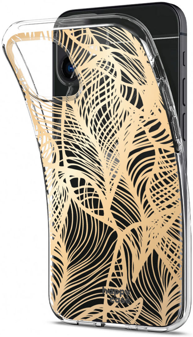 HappyCase Apple iPhone 12 Mini Hoesje Flexibel TPU Golden Leaves Print afbeelding 7