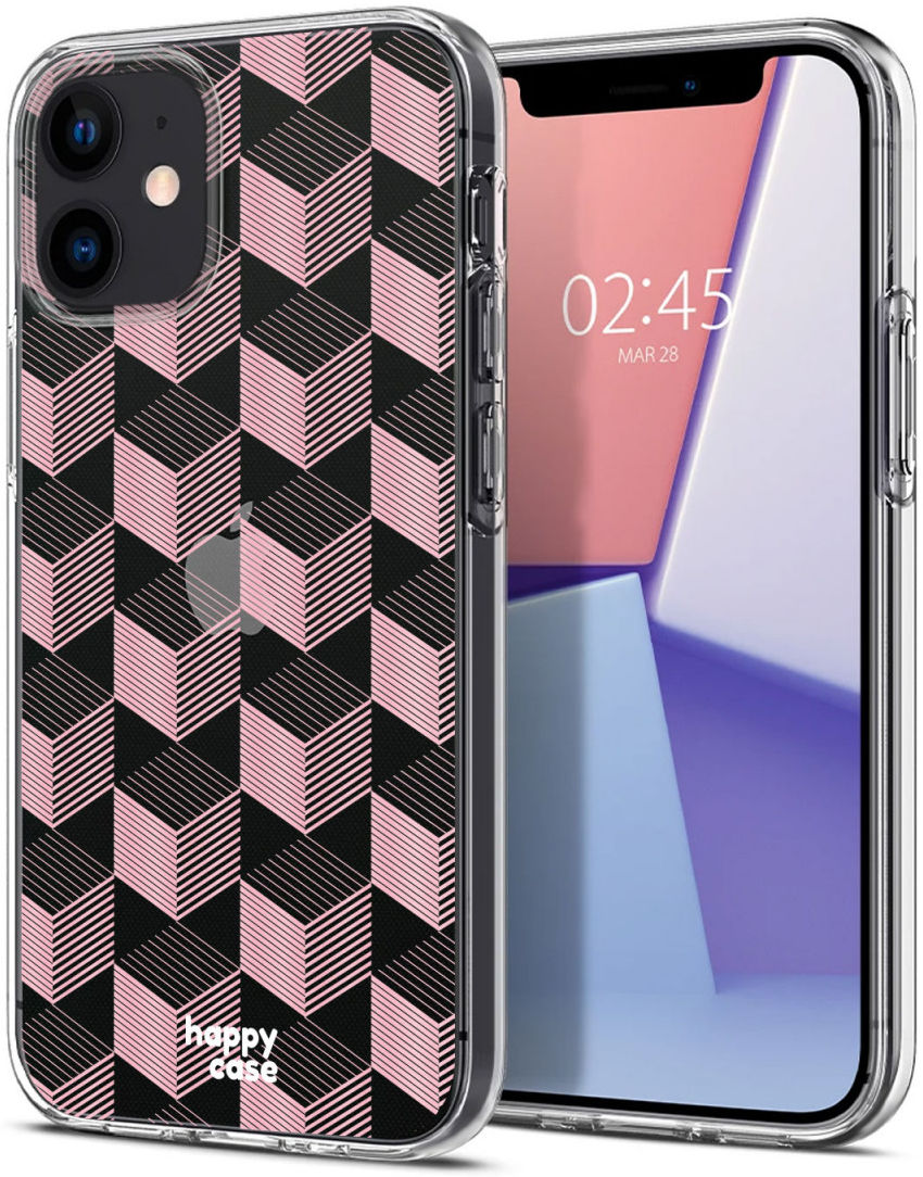 HappyCase Apple iPhone 12 Mini Hoesje Flexibel TPU Blokjes Print afbeelding 2