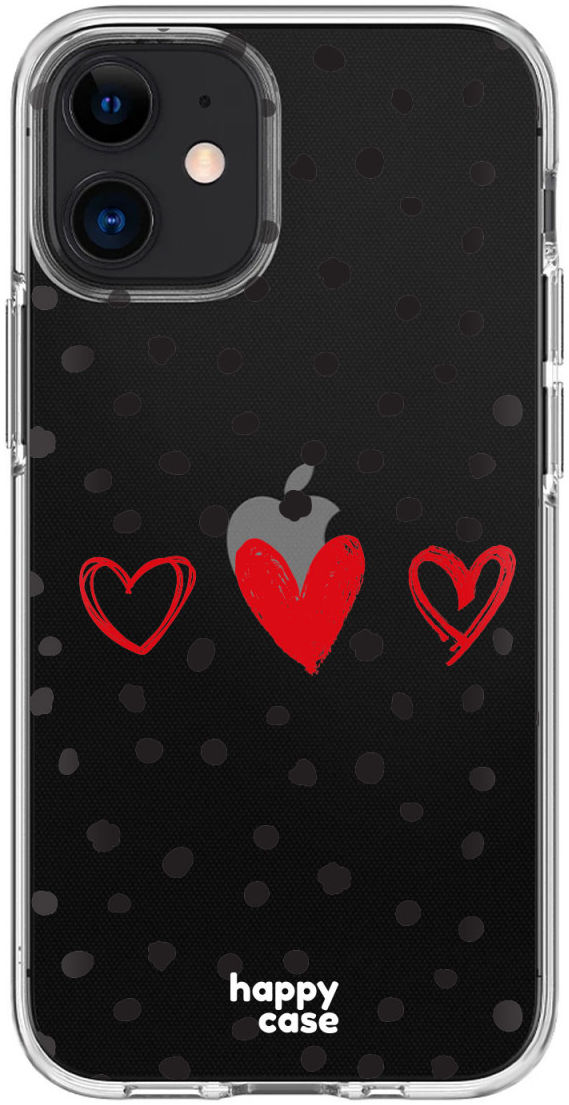 HappyCase Apple iPhone 12 Mini Hoesje Flexibel TPU Stip Hartjes Print afbeelding 7