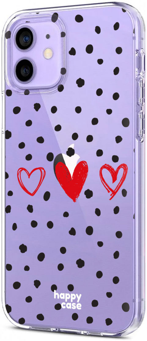 HappyCase Apple iPhone 12 Mini Hoesje Flexibel TPU Stip Hartjes Print afbeelding 6