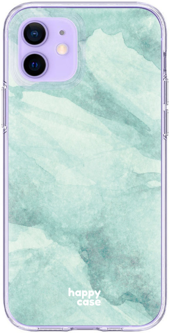HappyCase Apple iPhone 12 Mini Hoesje Flexibel TPU Mint Marmer Print afbeelding 1