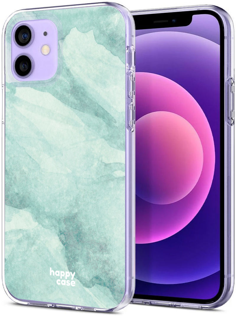 HappyCase Apple iPhone 12 Mini Hoesje Flexibel TPU Mint Marmer Print afbeelding 2