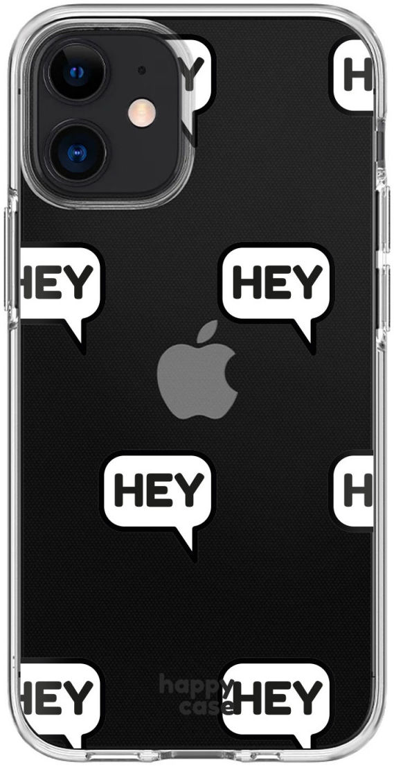 HappyCase Apple iPhone 12 Mini Hoesje Flexibel TPU Hey Tekst Print afbeelding 1