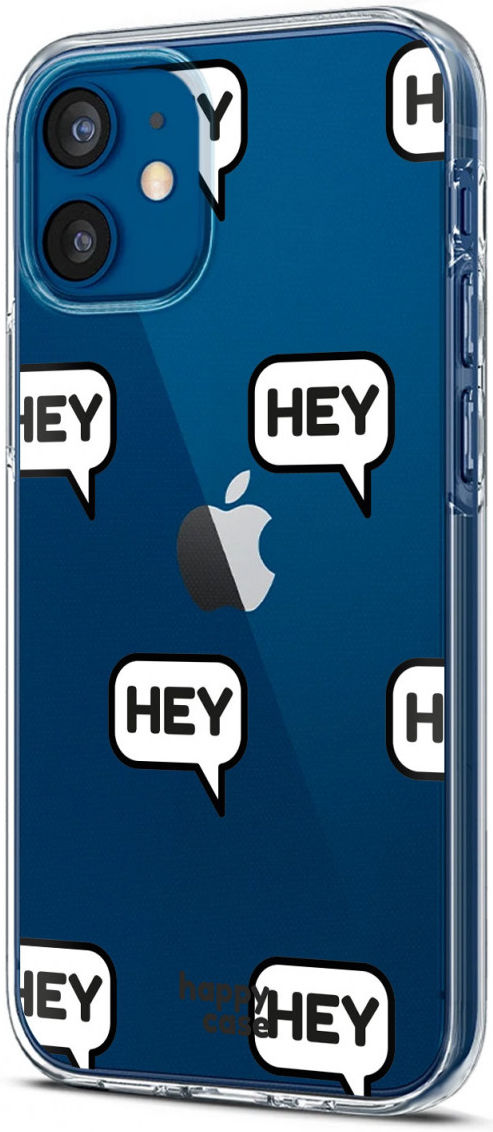 HappyCase Apple iPhone 12 Mini Hoesje Flexibel TPU Hey Tekst Print afbeelding 7