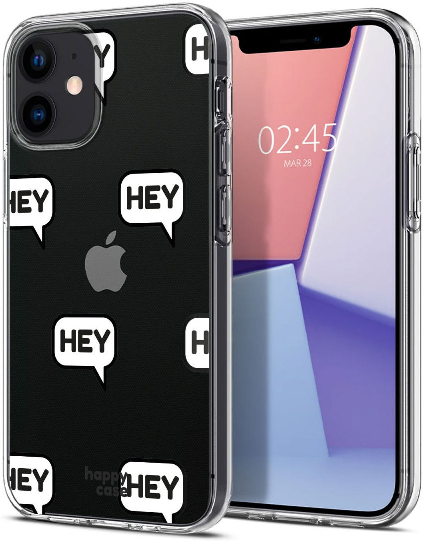 HappyCase Apple iPhone 12 Mini Hoesje Flexibel TPU Hey Tekst Print afbeelding 2