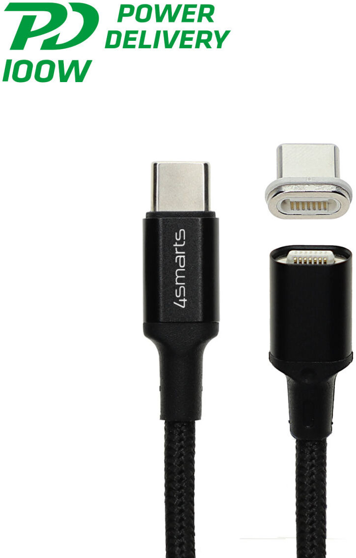 4smarts Magnetische 1.8 meter USB-C naar USB-C Oplaad en Data Kabel 5A afbeelding 2