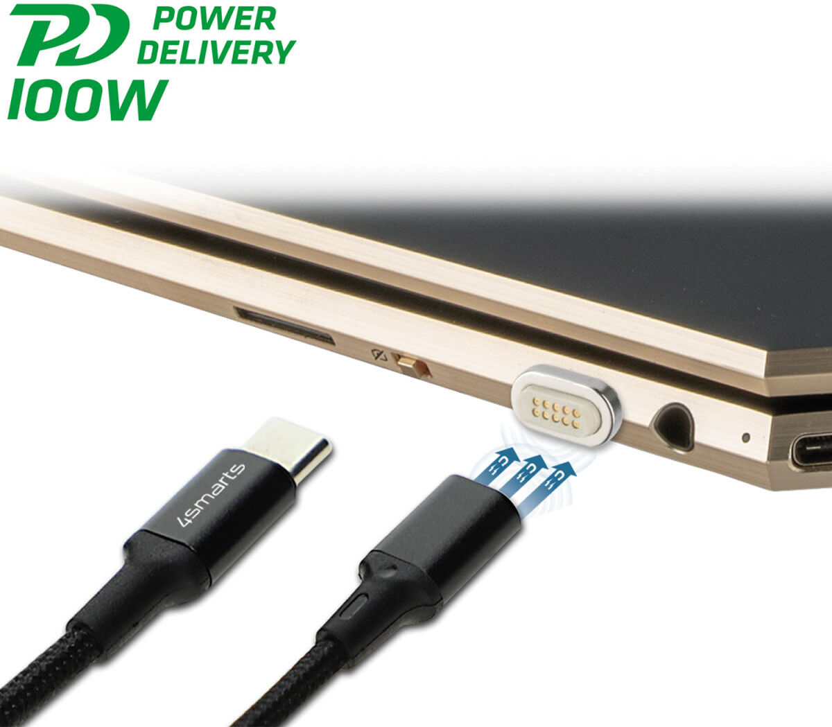 4smarts Magnetische 1.8 meter USB-C naar USB-C Oplaad en Data Kabel 5A afbeelding 5