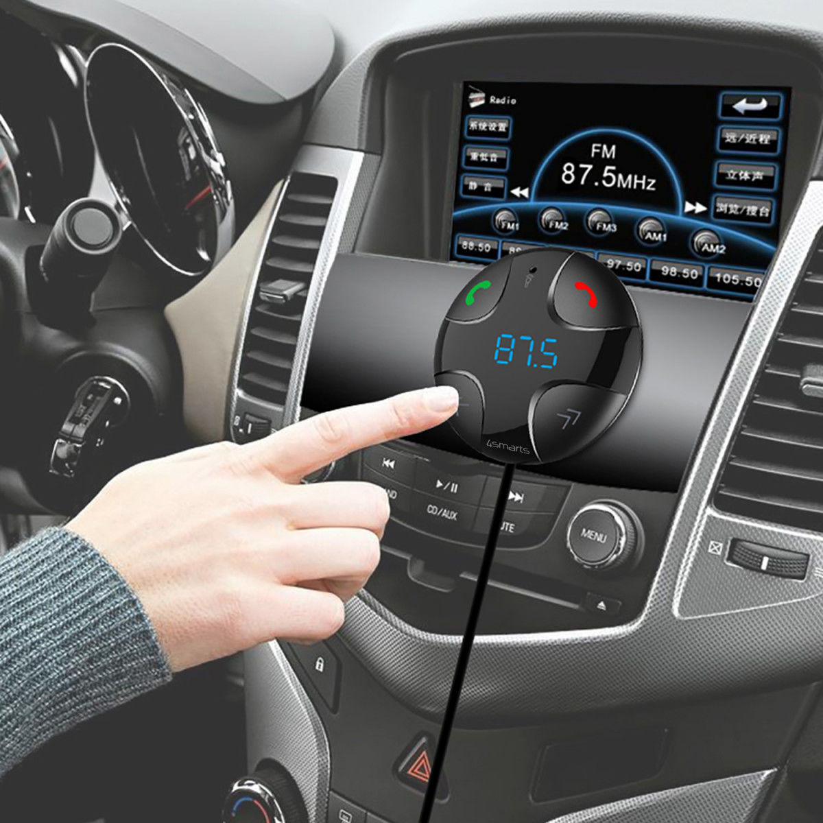 4smarts Bluetooth Audio Transmitter en Auto Lader met Hands Free Kit afbeelding 3