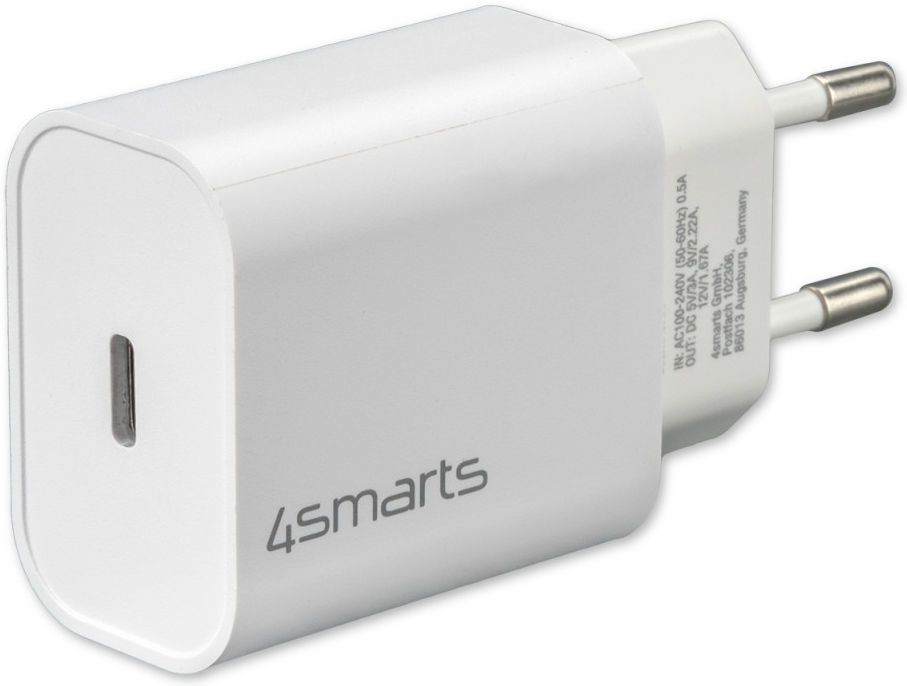 4smarts VoltPlug 20W USB-C Adapter met USB-C Kabel 1.5 Meter Wit afbeelding 2