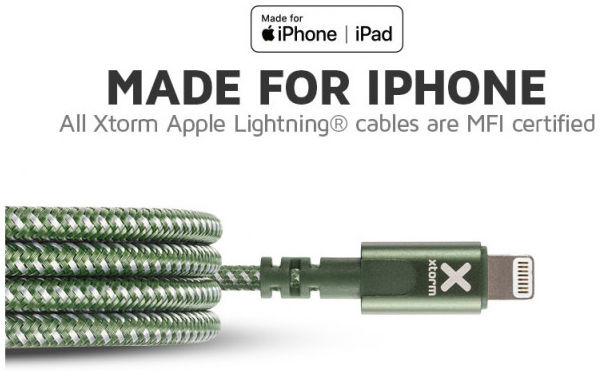 Xtorm Original 60W Gevlochten USB-C naar Lightning Kabel 3 Meter Zwart afbeelding 3