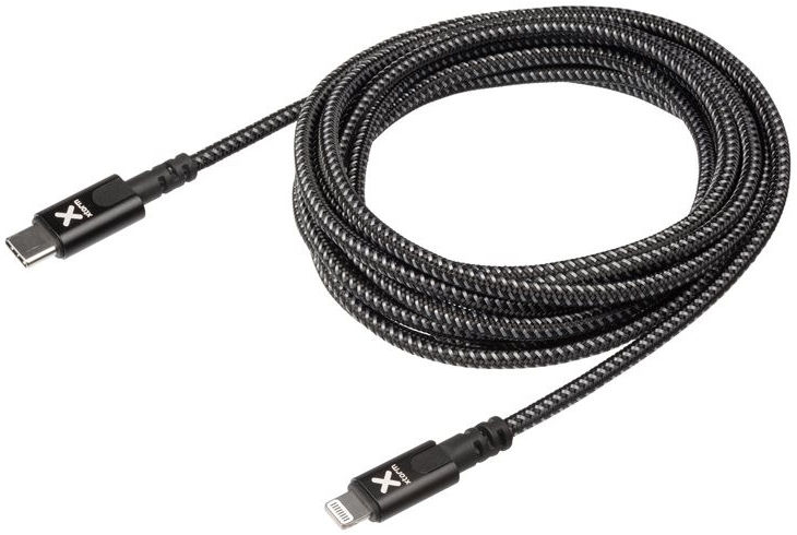 Xtorm Original 60W Gevlochten USB-C naar Lightning Kabel 3 Meter Zwart afbeelding 2
