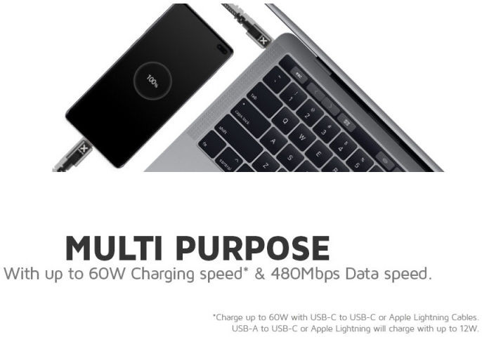 Xtorm Original 60W Gevlochten USB-C naar Lightning Kabel 3 Meter Zwart afbeelding 5