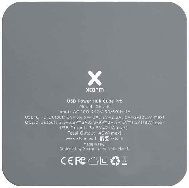 Xtorm Cube Pro Power Hub Oplader 40W met 4 USB Poorten en USB-C afbeelding 8