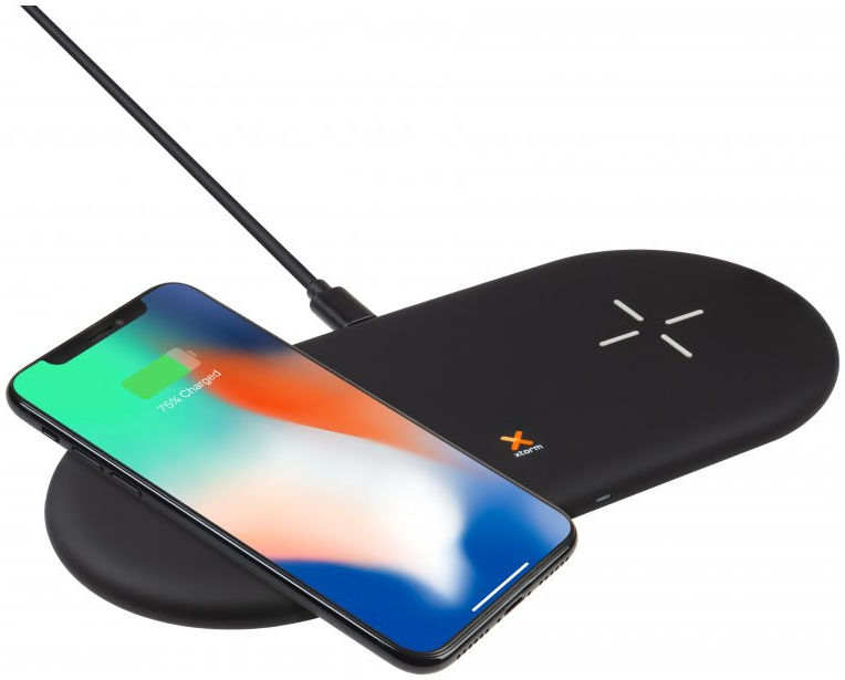 Xtorm Wireless Charger Pad Twin met Fast Charge Oplader Zwart afbeelding 2