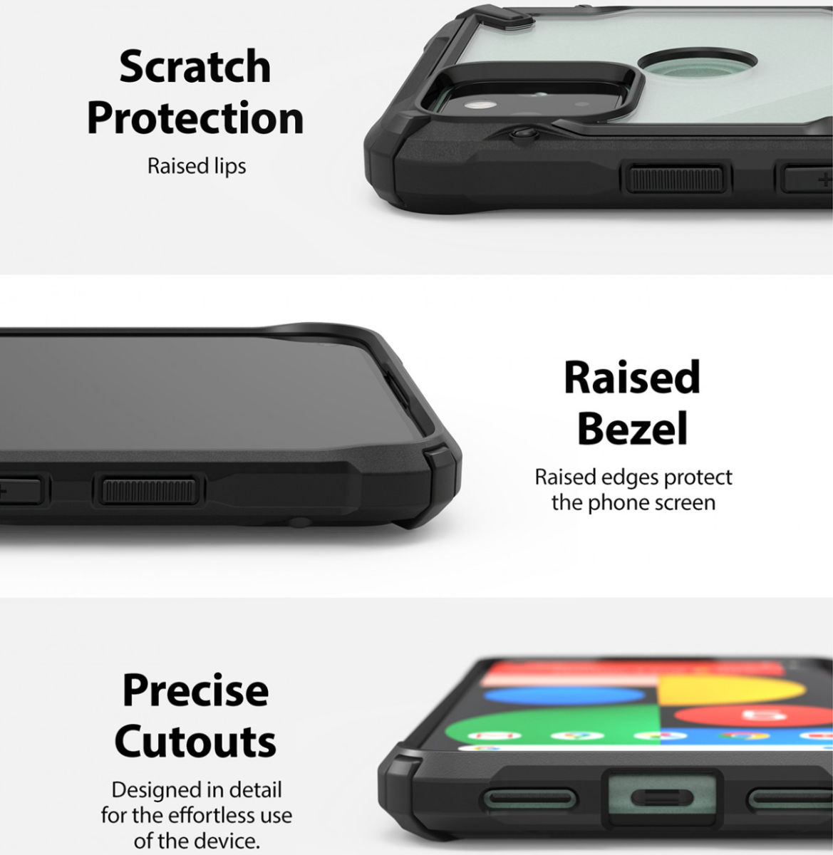 Ringke Fusion X Google Pixel 5 Hoesje Zwart afbeelding 3