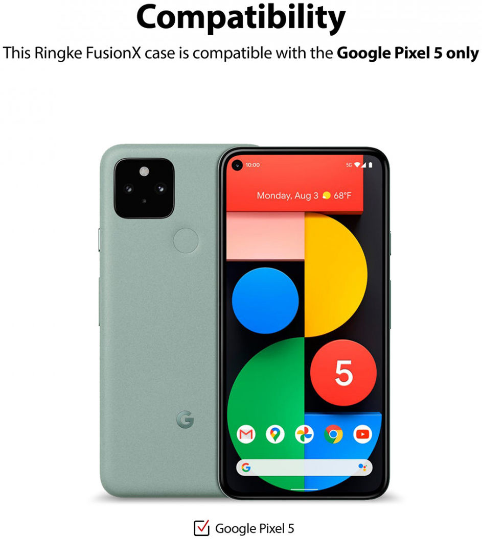 Ringke Fusion X Google Pixel 5 Hoesje Zwart afbeelding 9