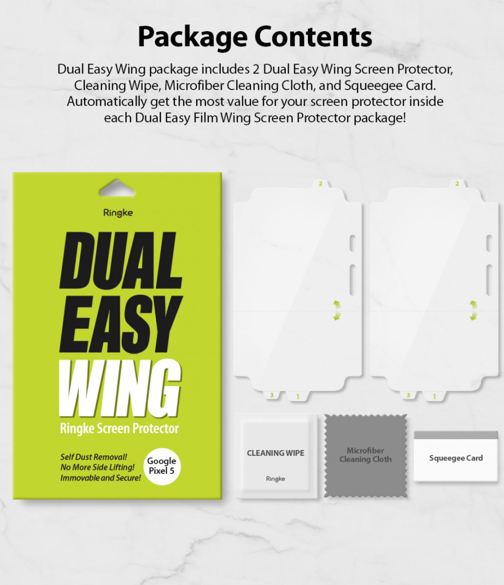 Ringke Dual Easy Wing Google Pixel 5 Screen Protector (Duo Pack) afbeelding 14