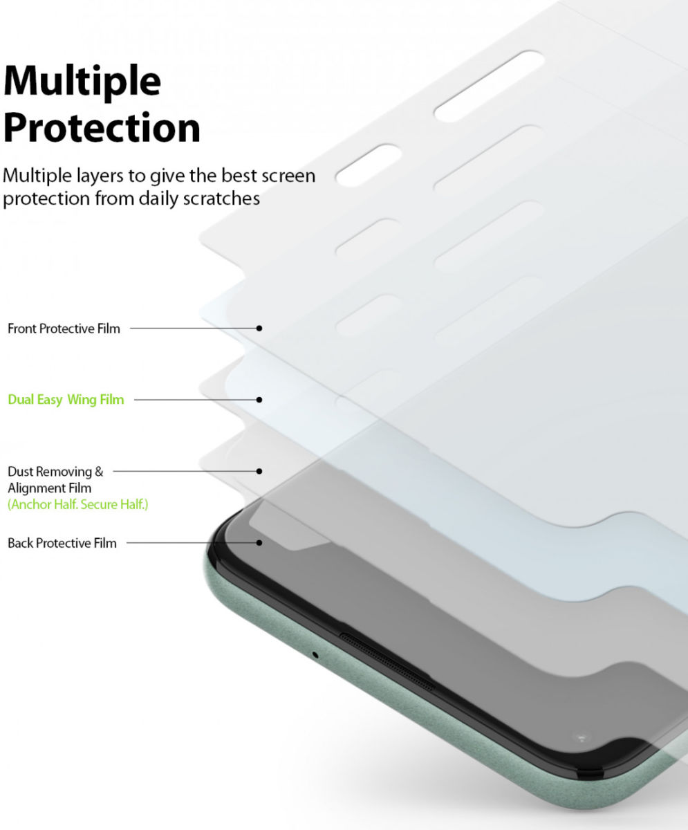 Ringke Dual Easy Wing Google Pixel 5 Screen Protector (Duo Pack) afbeelding 2