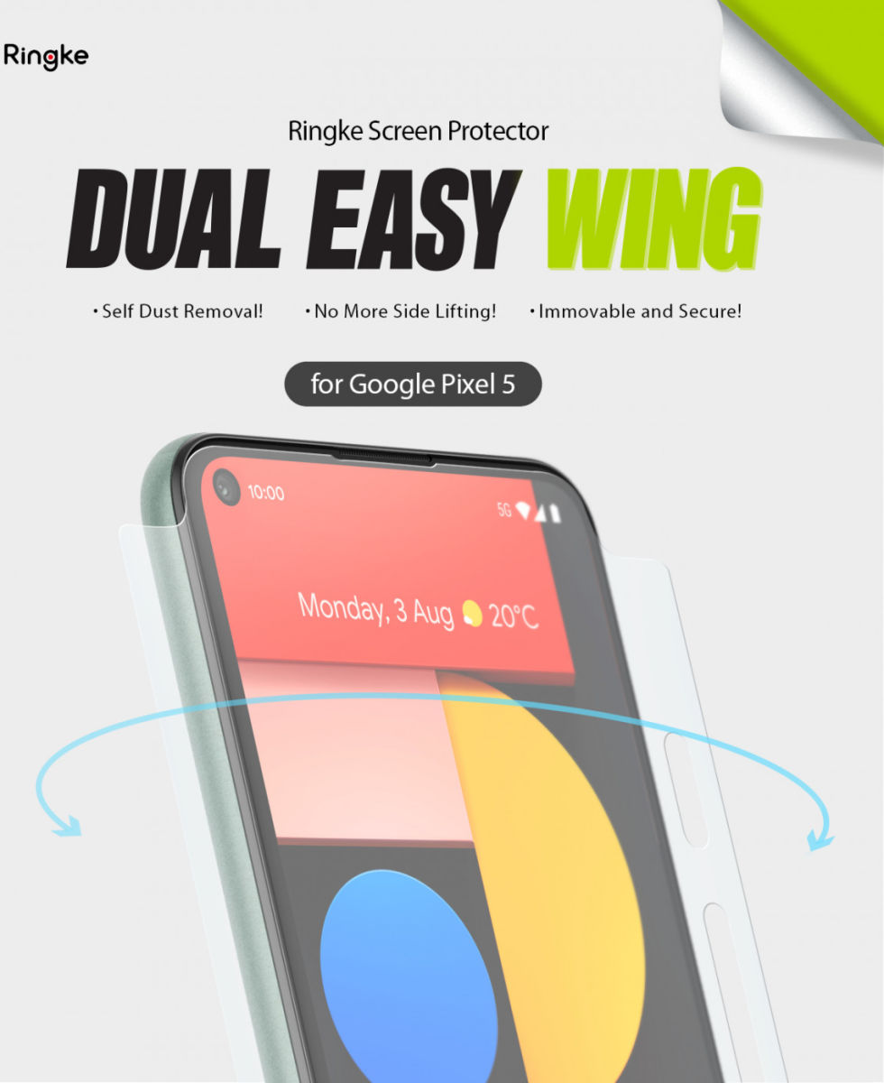 Ringke Dual Easy Wing Google Pixel 5 Screen Protector (Duo Pack) afbeelding 4